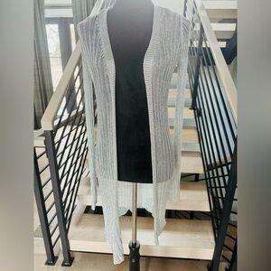 New Elegant silver Metallic Cardigan .Metallic threads.Size XS